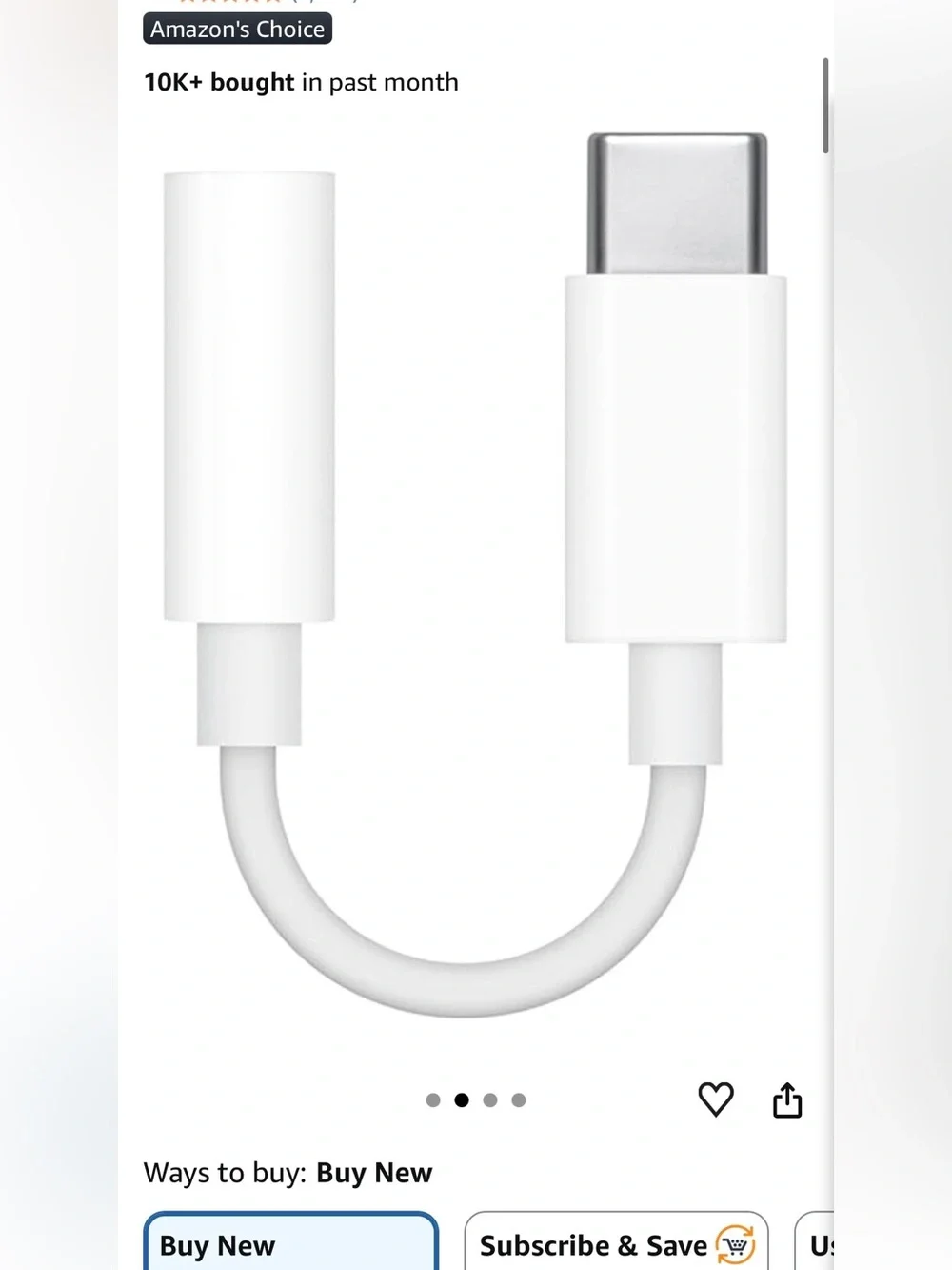 Apple USB-C to 3.5mm headphone jack adapter